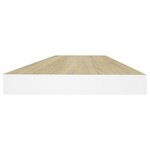 vidaXL Étagères flottantes 4 Pièces chêne et blanc 60x23 5x3 8 cm MDF