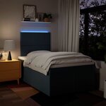 vidaXL Sommier à lattes de lit avec matelas bleu 120x190 cm tissu