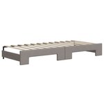 vidaXL Lit de jour avec gigogne et tiroirs taupe 90x200 cm tissu