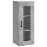 vidaXL Buffet haut Gris béton 34 5x34x180 cm Bois d'ingénierie