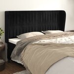 vidaXL Tête de lit avec oreilles Noir 203x23x118/128 cm Velours