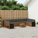 vidaXL Ensemble de canapés d'extérieur 8 Pièces Naturel et Anthracite