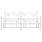 vidaXL Cadre de lit métal avec tête de lit/pied de lit blanc 183x213cm