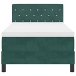 lit box spring vidaXL avec matelas et LED vert foncé 90x190 cm velours