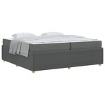 vidaXL Cadre de lit avec matelas Gris foncé 200 x 200 cm tissu