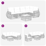 vidaXL Ensemble de canapé de jardin 6 Pièces Beige et blanc crème