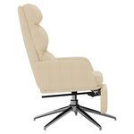 vidaXL Chaise de relaxation avec repose-pied Crème Tissu