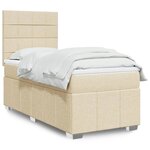 vidaXL Sommier à lattes de lit avec matelas Crème 90x200 cm Tissu