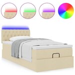 vidaXL Cadre de lit ottoman avec matelas crème 90x190 cm tissu