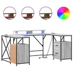 vidaXL Bureau Gris Sonoma 182 x 101 x 87 5 cm Bois d'ingénierie