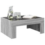 vidaXL Table basse avec LED infini sonoma gris 70x50x30 cm