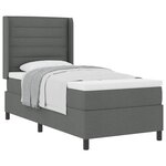 vidaXL Lit à ressorts avec matelas Gris foncé 200 x 100 cm tissu