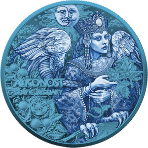 Monnaie ALKONOST SPACE BLUE Slavic Bestiary 2 Oz Argent 1000 Francs Cameroon 2026 (PRÉCOMMANDE)