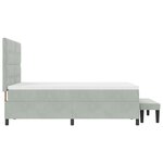 vidaXL Lit à Sommier à Ressorts avec Matelas & Banc Gris Clair 140x200 cm Velours