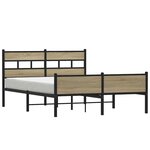 vidaXL Cadre de lit en métal sans matelas chêne sonoma 160x200 cm