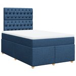 vidaXL Sommier à lattes de lit avec matelas bleu 120x190 cm tissu