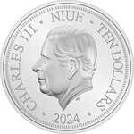 Pièce de monnaie en Argent 10 Dollars g 93.3 (3 oz) Millésime 2024 HAPPY YEAR OF THE DRAGON