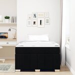 vidaXL Cadre de lit avec matelas Noir 120 x 200 cm tissu