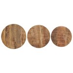 vidaXL Tables d'appoint 3 Pièces Bois de manguier brut