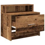 vidaXL Tables de chevet avec tiroir 2 Pièces vieux bois 51x31x47 cm