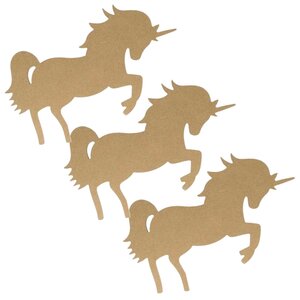 3 silhouettes en bois mdf Licorne 25 5 cm