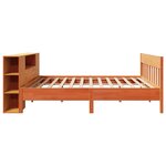 vidaXL Lit bibliothèque sans matelas cire marron 200x200 cm pin massif