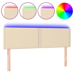 vidaXL Tête de lit à LED Crème 144x5x78/88 cm Tissu