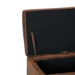 vidaXL Banc avec compartiment de rangement 116 cm Marron Similicuir