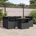 vidaXL Ensemble de salle à manger pour jardin Noir  Marron