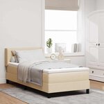 vidaXL Lit boxspring avec matelas avec matelas Crème 80 x 200 cm