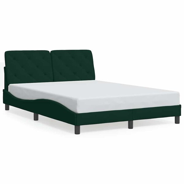 vidaXL Cadre de lit sans matelas vert foncé 140x190 cm velours