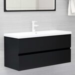 vidaXL Armoire d'évier avec lavabo intégré noir bois d'ingénierie