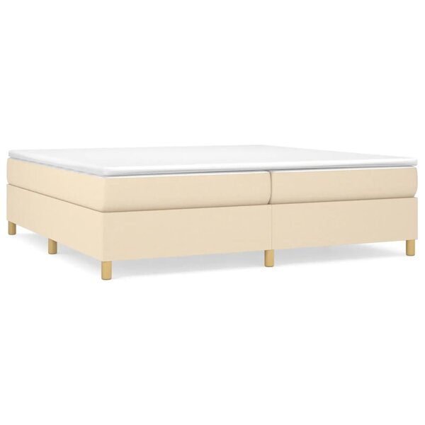 vidaXL Cadre de lit Crème 200 x 200 cm Tissu