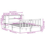 vidaXL Lit bibliothèque sans matelas cire marron 140x190 cm pin massif
