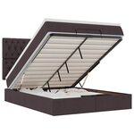 VidaXL Cadre de lit ottoman avec matelas marron foncé 140x190 cm tissu