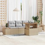 vidaXL Ensemble de salle à manger pour jardin 5 Pièces Beige et gris