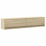 vidaXL Meuble TV mural avec LED chêne sonoma 180x31x38 cm