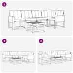 vidaXL Ensemble de canapés d'extérieur 6 pc Naturel et noir