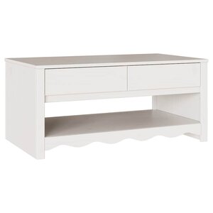 vidaXL Table basse Drammen Blanc 99 x 55 x 45 cm Bois massif en pin