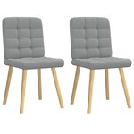 vidaXL Chaises à manger lot de 2 gris clair tissu