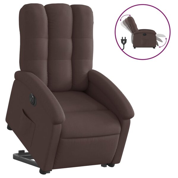 vidaXL Fauteuil inclinable électrique marron foncé tissu