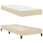 vidaXL Lit à ressorts avec matelas Crème 90 x 200 cm tissu