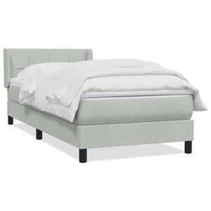 vidaXL Sommier à lattes de lit et matelas gris clair 80x210 cm velours