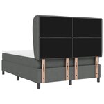 vidaXL Lit à ressorts avec matelas Gris foncé 140 x 200 cm tissu