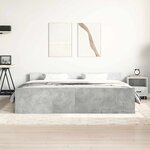 vidaXL Cadre de lit sans matelas gris béton 160x200 cm
