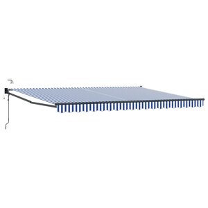 vidaXL Auvent rétractable électrique Bleu et Blanc 4 5 × 3 m