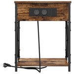 vidaXL Cabinet de chevet avec tiroir 2 Pièces Chêne fumé 41 x 31 x 51 cm