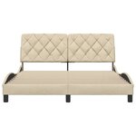 vidaXL Cadre de lit sans matelas crème 160x200 cm tissu