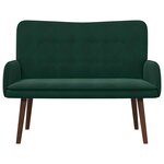 vidaXL Sofa 2 places Vert foncé 115 x 61 x 87 cm Velours (V)