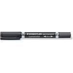 Marqueur d'atelier lumocolor duo permanent noir staedtler